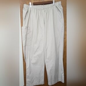 Vintage Plus Sized Women's Petite Scrub Pants W/Cargo Pockets Elastic Waistband